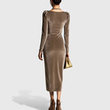 Sara™ | Vestido de terciopelo plisado favorecedor