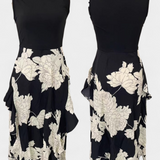 Raquel Vestido con Top de Punto y Falda Floral con Abertura