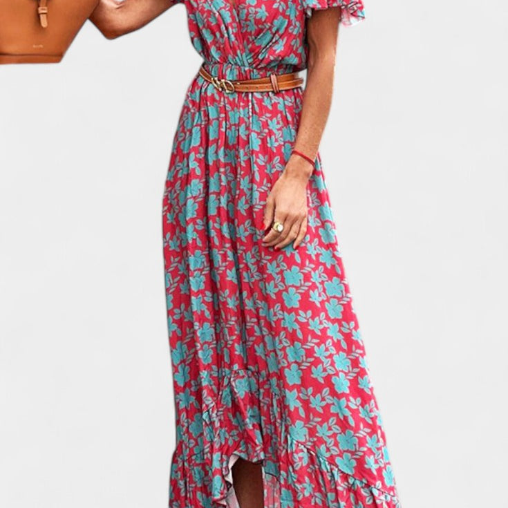 Kinslee Vestido Maxi de Estilo Swing con Escote en V