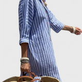 Sherlyn Vestido Camisero de Rayas con Estilo Atemporal