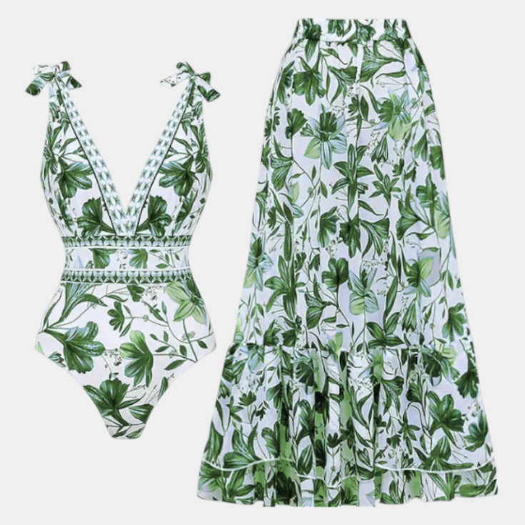 Ahria Conjunto de Traje de Baño de Una Pieza Floral