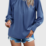 Dottie Top de Manga Larga con Cuello de Encaje