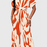 Zahara Mono Abstracto con Cintura Ajustada