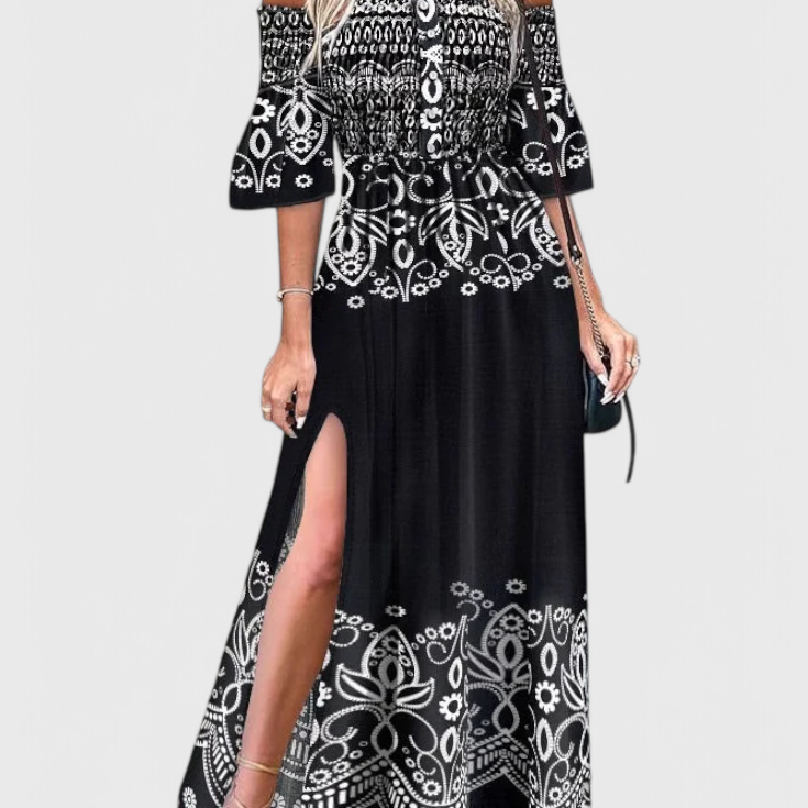 Giulia Vestido Maxi Floral Off-Shoulder