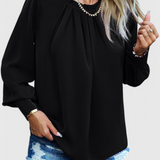 Dottie Top de Manga Larga con Cuello de Encaje