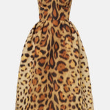 Tiana Vestido Midi Bustier Leopardo