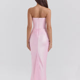 Emily Vestido Maxi Drapado Sin Tirantes