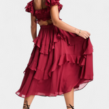 Natalie Vestido Midi Radiante con Caída Suave y Silueta Femenina