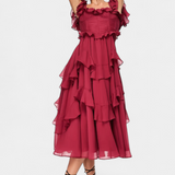 Natalie Vestido Midi Radiante con Caída Suave y Silueta Femenina