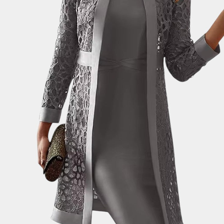 Freya Conjunto de Vestido de Dos Piezas con Encaje