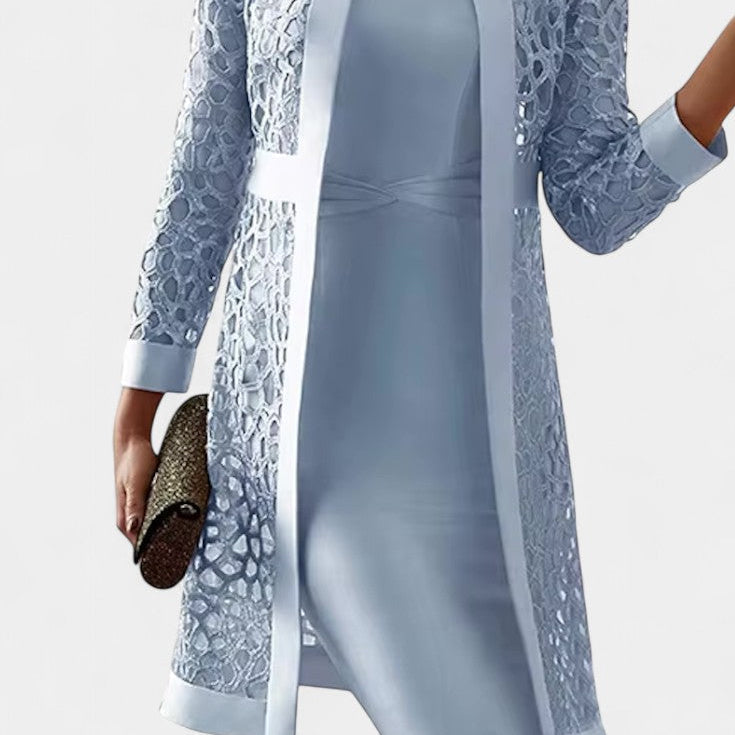 Freya Conjunto de Vestido de Dos Piezas con Encaje