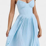 Seraphina Vestido Bustier Plisado Sin Tirantes