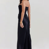 Emily Vestido Maxi Drapado Sin Tirantes