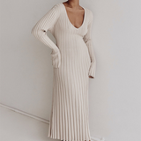 Gloria Vestido de Punto Acanalado con Cinturón