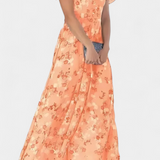 Amara Vestido Maxi Floral con Escote en V y Mangas Aladas