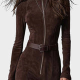 Julia™ | Vestido largo elegante de piel sintética