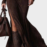 Julia™ | Vestido largo elegante de piel sintética