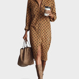 Irene™ | Vestido midi camisero de ante elegante