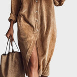 Alejandra™ | Vestido midi de pana holgado