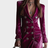 Vera™ | Vestido Blazer Maxi de Terciopelo