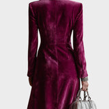 Vera™ | Vestido Blazer Maxi de Terciopelo