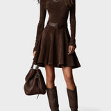 Paula™ | Vestido mini de gamuza vintage