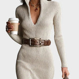 Rebeca™ | Vestido de punto con cuello medio alto