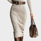 Rebeca™ | Vestido de punto con cuello medio alto