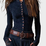 Marina™ | Vestido maxi de ante con cinturón