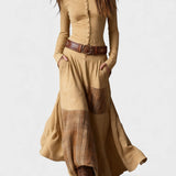 Marina™ | Vestido maxi de ante con cinturón