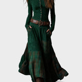 Marina™ | Vestido maxi de ante con cinturón