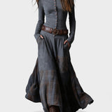 Marina™ | Vestido maxi de ante con cinturón