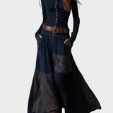 Marina™ | Vestido maxi de ante con cinturón