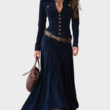 Pilar™ | Vestido maxi de terciopelo suave