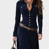 Pilar™ | Vestido maxi de terciopelo suave