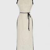 Samanta Vestido Sin Mangas con Contraste de Color