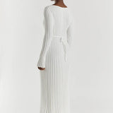 Gloria Vestido de Punto Acanalado con Cinturón