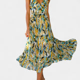 Fiona Vestido Midi de Impresión Vibrante