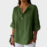 Zamma | Blusa de lino con cuello en V