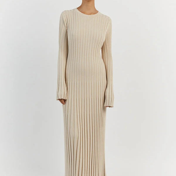 Gloria Vestido de Punto Acanalado con Cinturón