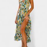 Fiona Vestido Midi de Impresión Vibrante