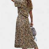 Rovena Vestido Midi de Lunares con Cuello Camisero y Cintura Ajustable