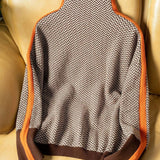 Lucia | Jersey de cuello alto con llamativas rayas contrastantes