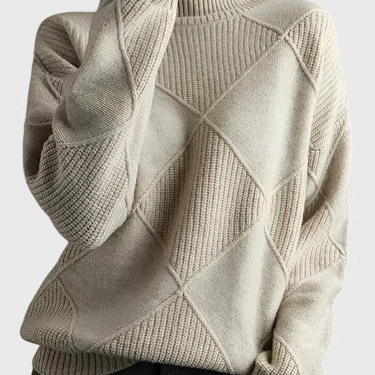 Jasmine Jersey de Cuello Alto de Cachemira