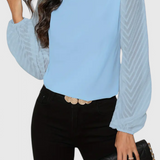 Zaraa Blusa Elegante de Manga Transparente