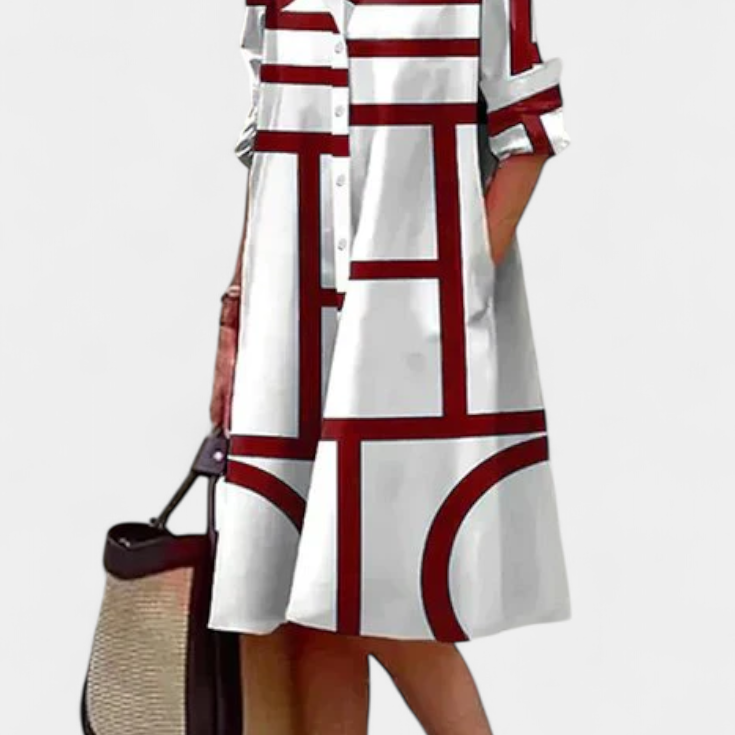 Larissa Vestido con Estampado Geométrico