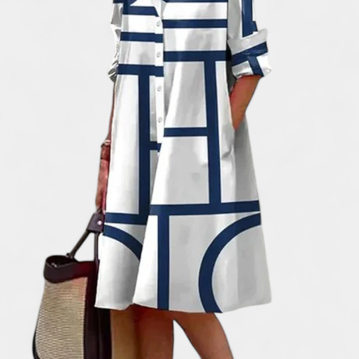 Larissa Vestido con Estampado Geométrico