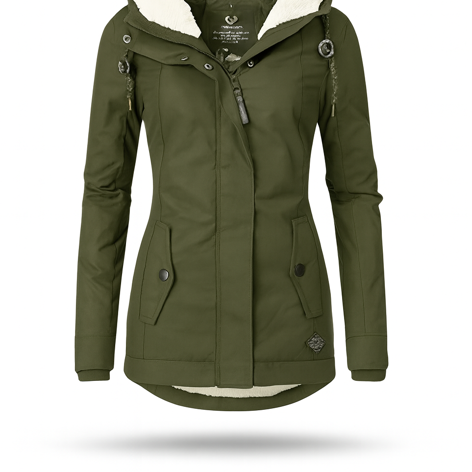 Soraya | Chaqueta Larga Impermeable con Capucha y Forro