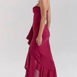 Roxanne Vestido de tirantes sin mangas con volantes