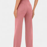 Nova Pantalones Rectos de Cintura Alta y Elasticidad